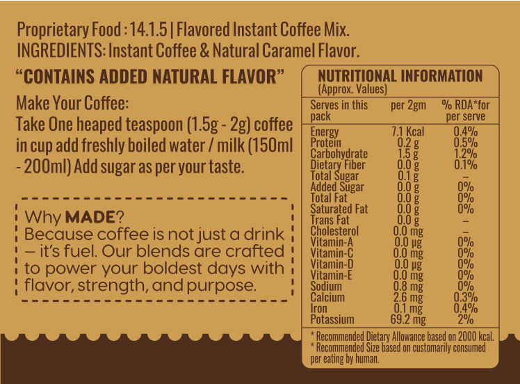 Creamy Caramel Freeze-Dried Instant Coffee | Brawn