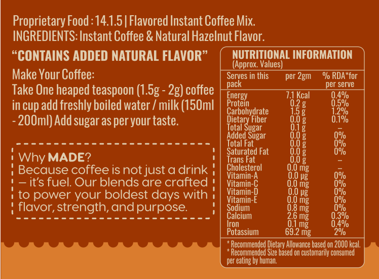 Nutty Hazelnut Freeze-Dried Instant Coffee | Brawn